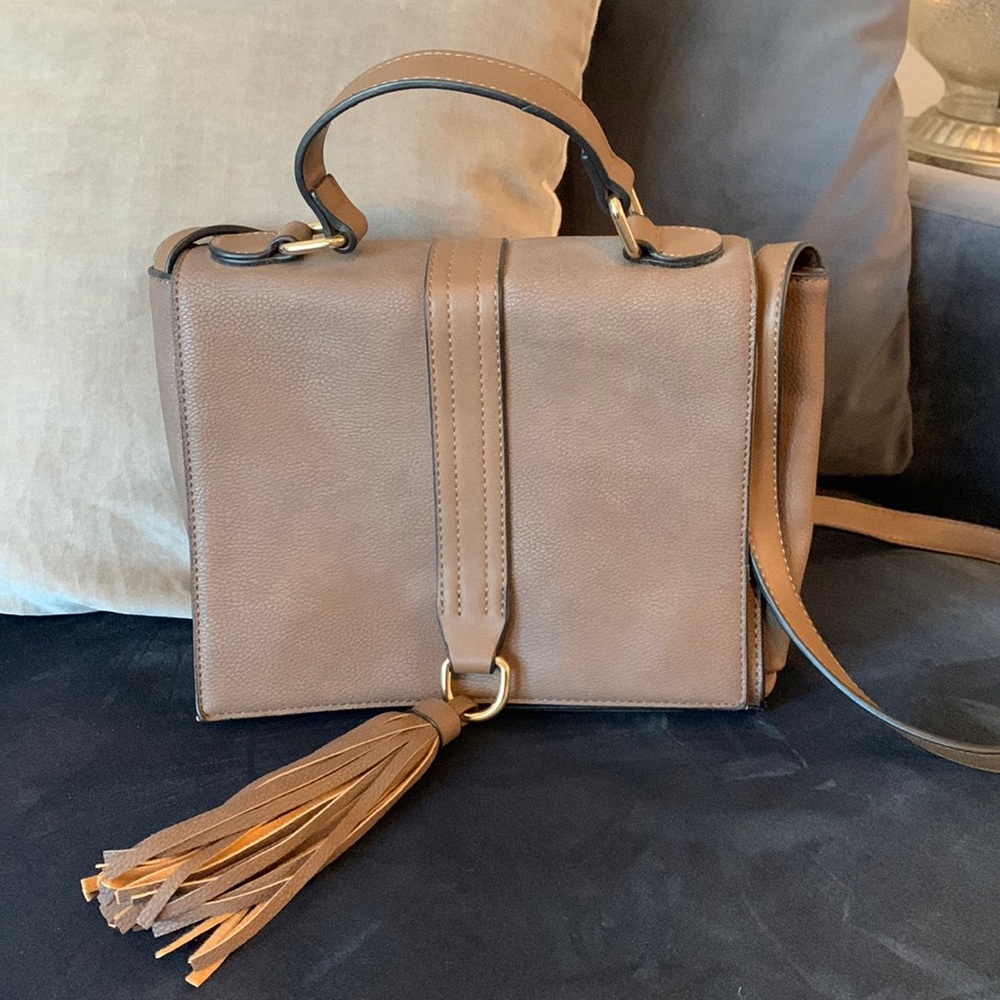 Brown Faux Leather Crossbody